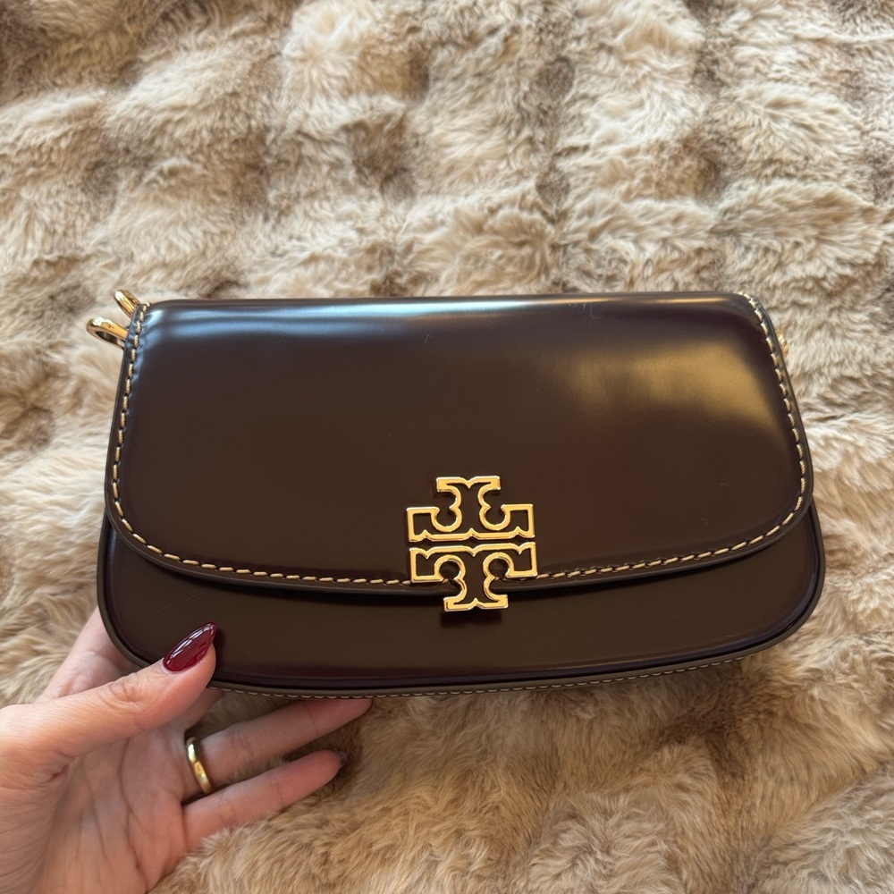 NeW! Tory Burch Britten Smooth Leather Convertible Crossbody